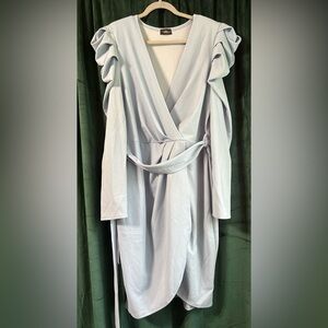 ASOPH Powder Blue Wrap Dress With Belt